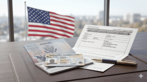 Government immigration policy document on a desk representing the USCIS adjustment of status policy change in 2026