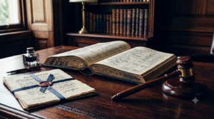Estate ledger and gavel on a desk representing the fiduciary obligations of a New York estate administrator and consequences of breach