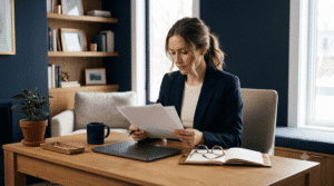 Business owner reviewing LLC formation documents representing the legal structure and liability protection of a single-member LLC in New York